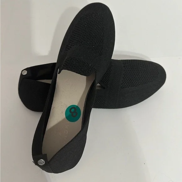 Danskin Black Knit Toe Flats Womens Size 8 Classic Minimalist Preppy Coastal - Picture 8 of 9